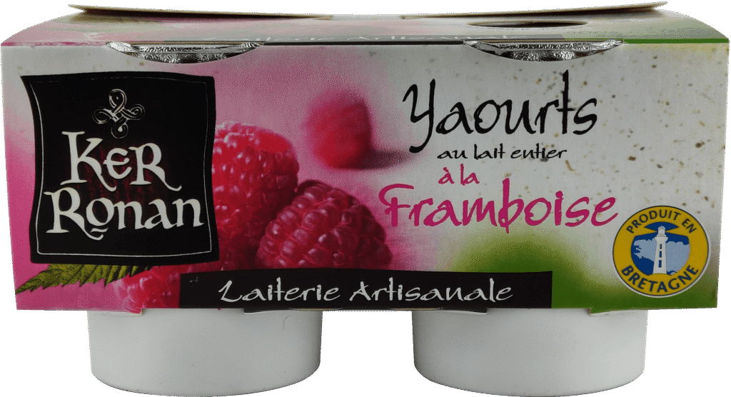 ker ronan yaourts lait entier framboise pack front