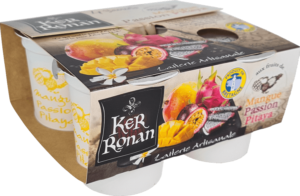 ker ronan yaourts lait entier mangue passion pitaya pack