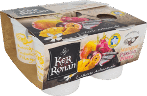 ker ronan yaourts lait entier mangue passion pitaya pack