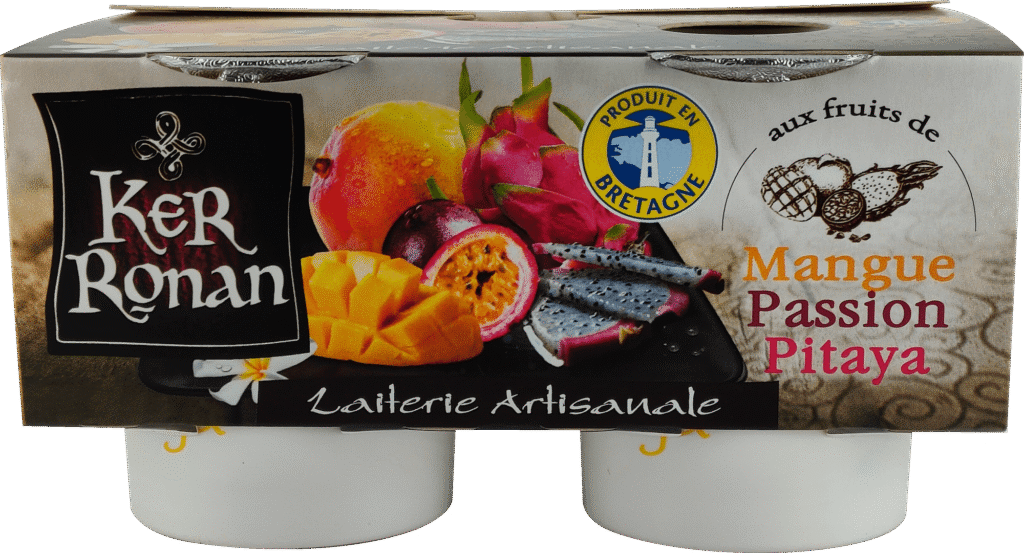 ker ronan yaourts lait entier mangue passion pitaya pack front