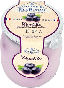 ker ronan yaourts lait entier myrtille pot en verre