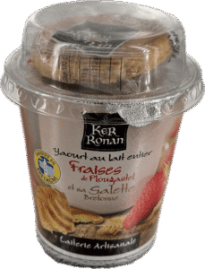snackings yaourt au lait entier fraises de plougastel et sa galette bretonne pack