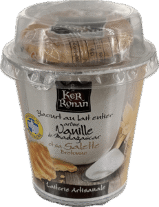 snackings yaourt au lait entier vanille de madagascar et sa galette bretonne pack