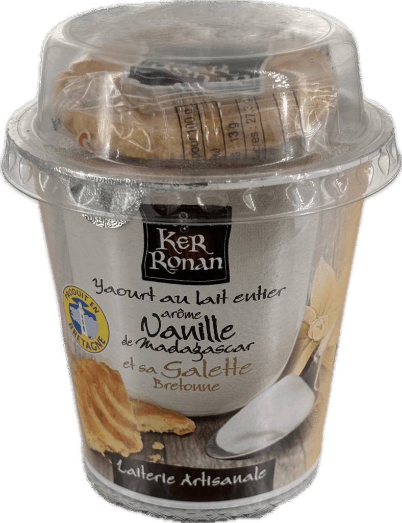 snackings yaourt au lait entier vanille de madagascar et sa galette bretonne pack