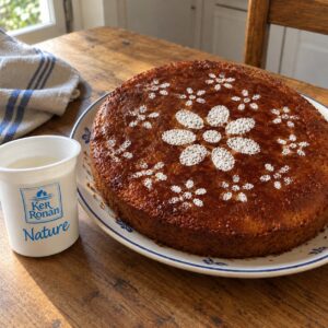 Gâteau amande et chocolat avec yaourt nature Ker Ronan